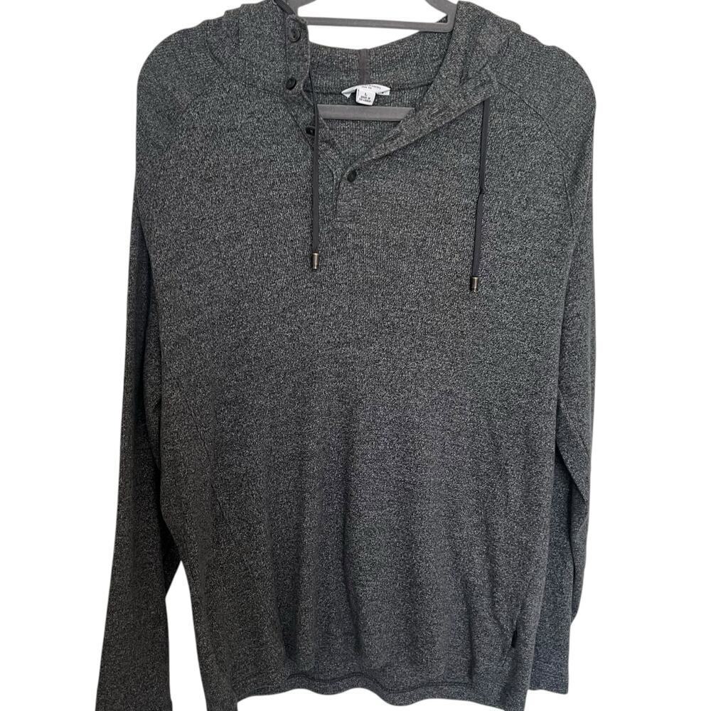 Calvin Klein Men's Hooded‎ Pullover Sweater Size Large Gray Knit Slim Fit